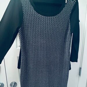 Ivanka Trump Black and White Sweater dress only worn 2 times